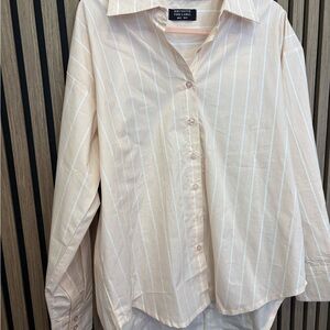 Brunette The Label Cream Striped Shirt